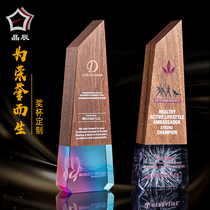 Trophy custom wooden trophy custom creative splicing trophy annual award trophy custom wooden medal customization