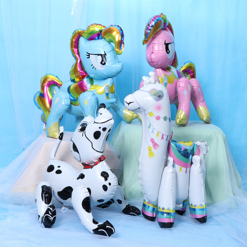 3D Standing Pony Balloon Children's Birthday Party for Birthday Decoration Scene lay cartoon aluminum film balloon