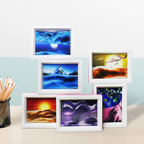 Shaking sound Net red modern creative gift quicksand painting ornaments Art Liquid Time hourglass mirror birthday gift Man