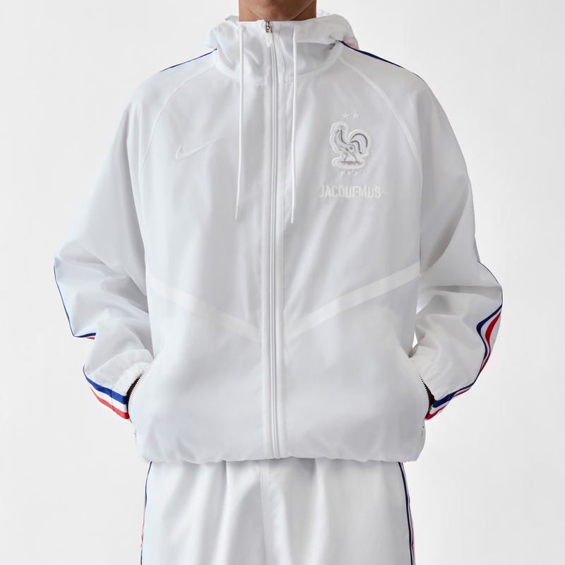 Nike X Jacquemus X French Team Nike Collaboration World Cup Striped Hooded Long-Sleeve Jacket