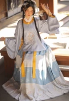 Синяя рубашка с круглой шеей+юбка