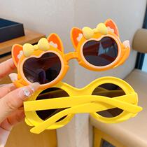 Cute Rabbit Cartoon Childrens Sunglasses Girls Girls Sunglasses Does Not Hurt Eyes Anti-UV Baby Glasses Trendy