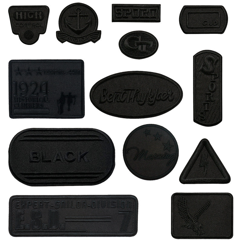 Black self-adhesive embroidery down jacket no trace repair cloth patch patch patch pants patch pants patch patch no seam hole repair subsidy