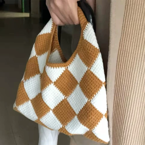 Шахматы, барсетка ручной работы, набор материалов, плетеный крючок для вязания, иголка, сумка подмышку, «сделай сам»