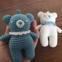 Ягодицы Маленького Медвежонка, пара, модель белого и синего цвета (бесплатные инструменты и уроки)