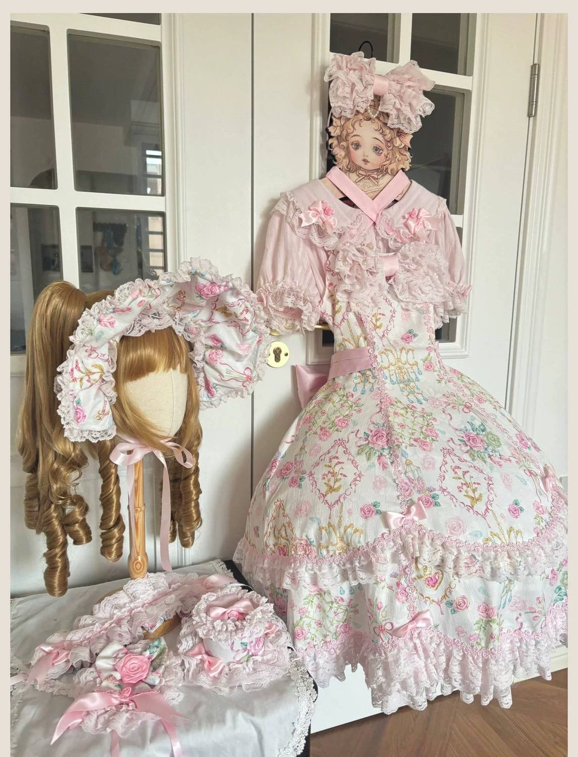 Хлопковая кружевная милая рубашка, стиль Лолита, puff sleeves