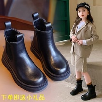 Girls  Martin boots 2020 new autumn and winter boots velvet and cotton boots net red childrens Martin boots leather boots