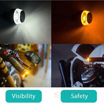 2PCS LED Motorcycle Handlebar End Turn Signal Light Yellow U