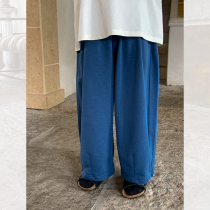 Shrimp Sauce Hemp for men and women Pants Spring Autumn Clothing 2024 New Baby Loose Pink Children Straight Barrel Casual Pants Tide