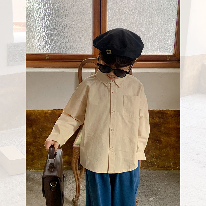 Shrimp sauce linen for men and women shirts long sleeves spring autumn 2023 new baby blouses handsome children clothes linen jacket-Taobao