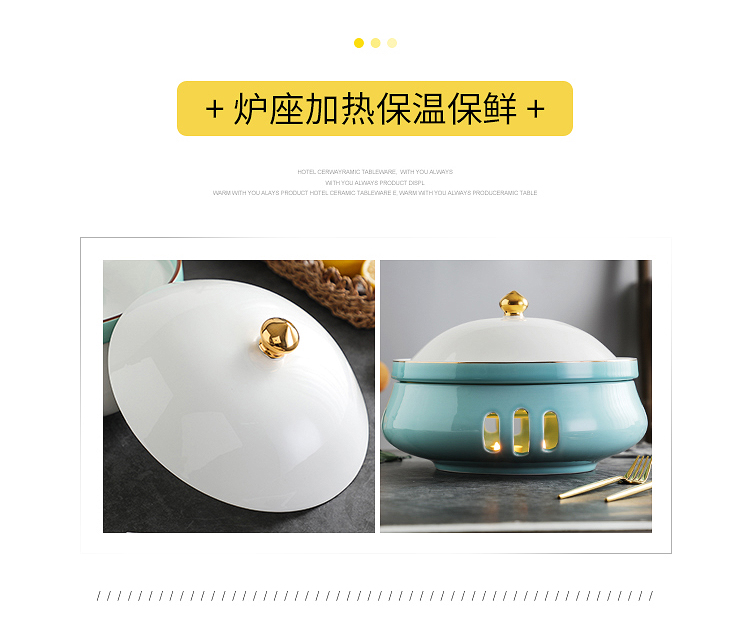 L wei heng hotel restaurant Chinese characteristics of ceramic based alcohol heat insulation furnace ltd. circle hot pot dishes