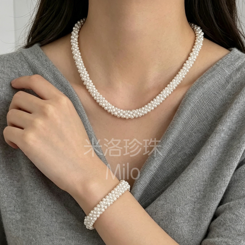 Caterpillar Natural Freshwater Pearl French Necklace for Women, Designer High-End Choker Collarbone Chain Gift Set Gift Box Caterpillar Natural Freshwater Pearl French Necklace for Women, Designer High-End Choker Collarbone Chain Gift Set Gift Box