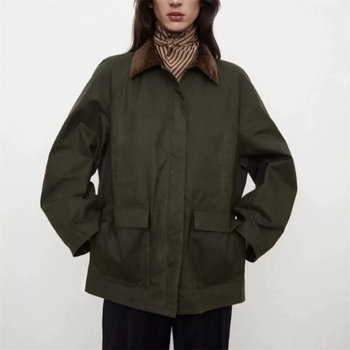 Loose silhouette workwear cotton jacket cotton jacket women Loose silhouette workwear cotton jacket cotton jacket women