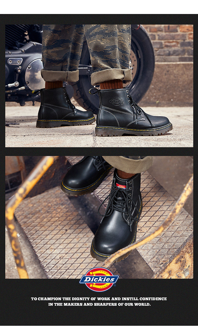 美国潮牌 Dickies 男女款 头层牛皮马丁靴 图7
