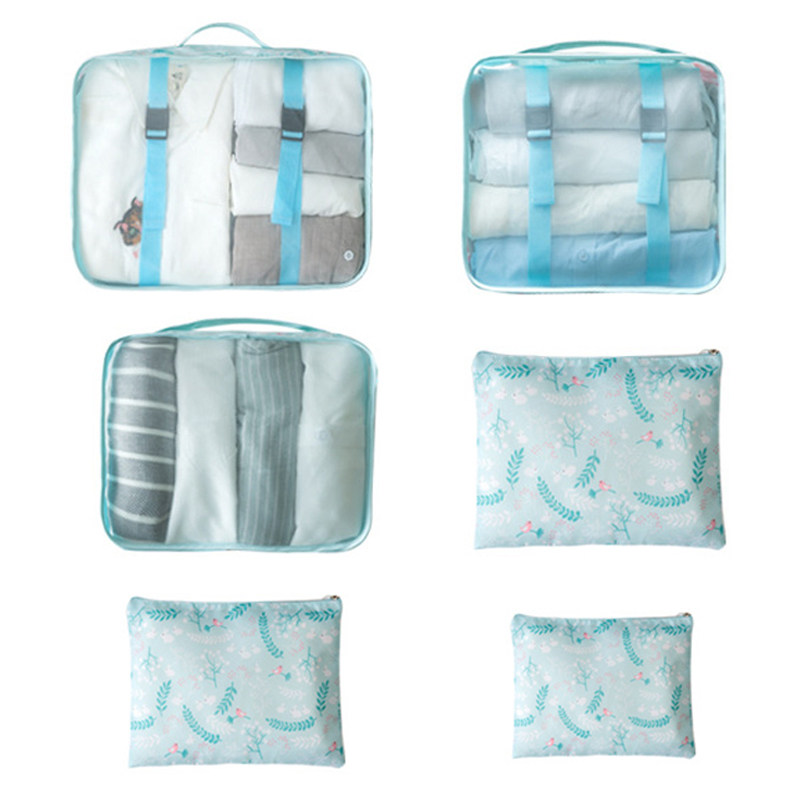 Travel storage bag six-piece suit Luggage underwear shoes packaging bag Waterproof finishing bag SWJ2320