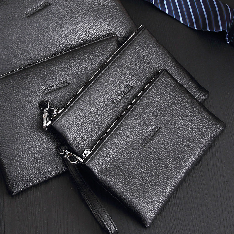 21 new men's first layer cowhide small clutch bag soft leather handbag men's genuine leather clip bag large capacity envelope bag small