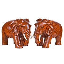 Rosewood solid wood carved elephant ornaments a pair of elephant TV cabinets office desktop living room decoration gift furnishings