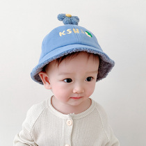 Baby hat in autumn and winter cute super cute girl fisherman hat letter thickened children's warm hat winter Korean tide