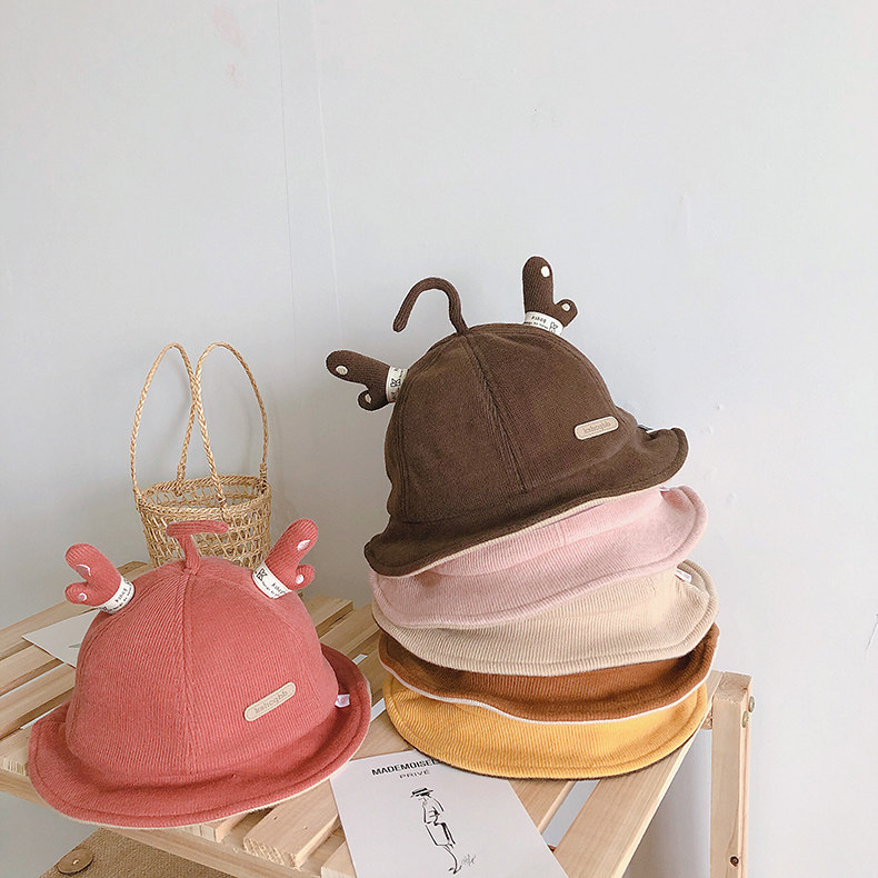 Baby Hat Autumn Winter Cute Super Cute Baby Fisherman Cap 100 Hitch Fashion Men And Women Deer Horns Basin Cap Han Edition Tide