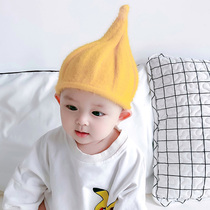 Baby hat autumn and winter baby wool hat for boys and girls hat pointed hat children's pullover hat knitted hat Korea