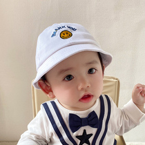 Boys sun hat summer baby fisherman hat spring and autumn pure cotton baby sun hat big brim sunscreen pot hat female tide