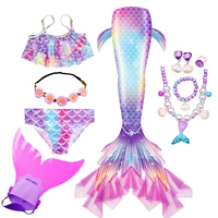 Комплект из трех предметов фантазийного фиолетового газа + розовая гирлянда + 5 ожерелий + ласты