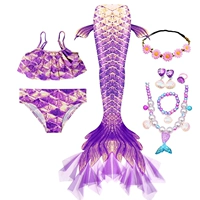 Комплект из трех частей фиолетовой марли + розовый венок + ожерелье 5