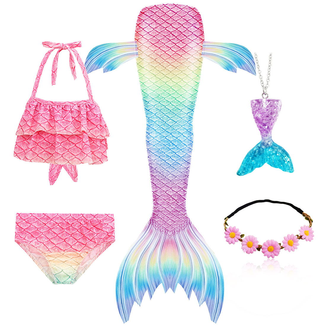 Child mermaid swimsuit girl mermaid tail girl two piece clothing swimsuit suit