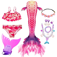 Комплект из трех частей красной марли кои + розовый венок + 5 ожерелий + ласты