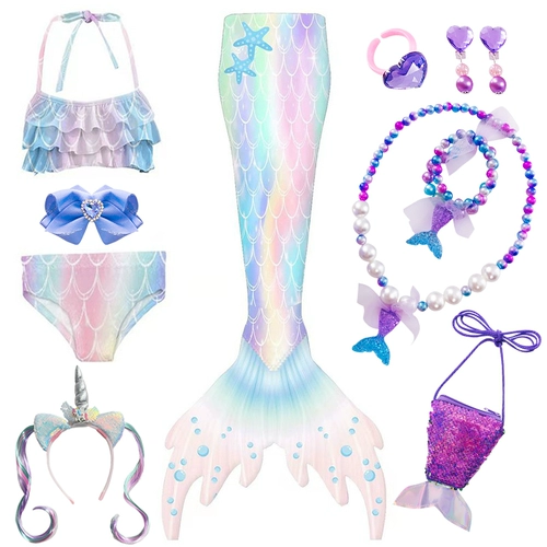 Летний купальник, детский раздельный наряд маленькой принцессы, крой «рыбий хвост»