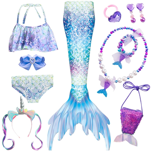 Летний купальник, детский раздельный наряд маленькой принцессы, крой «рыбий хвост»