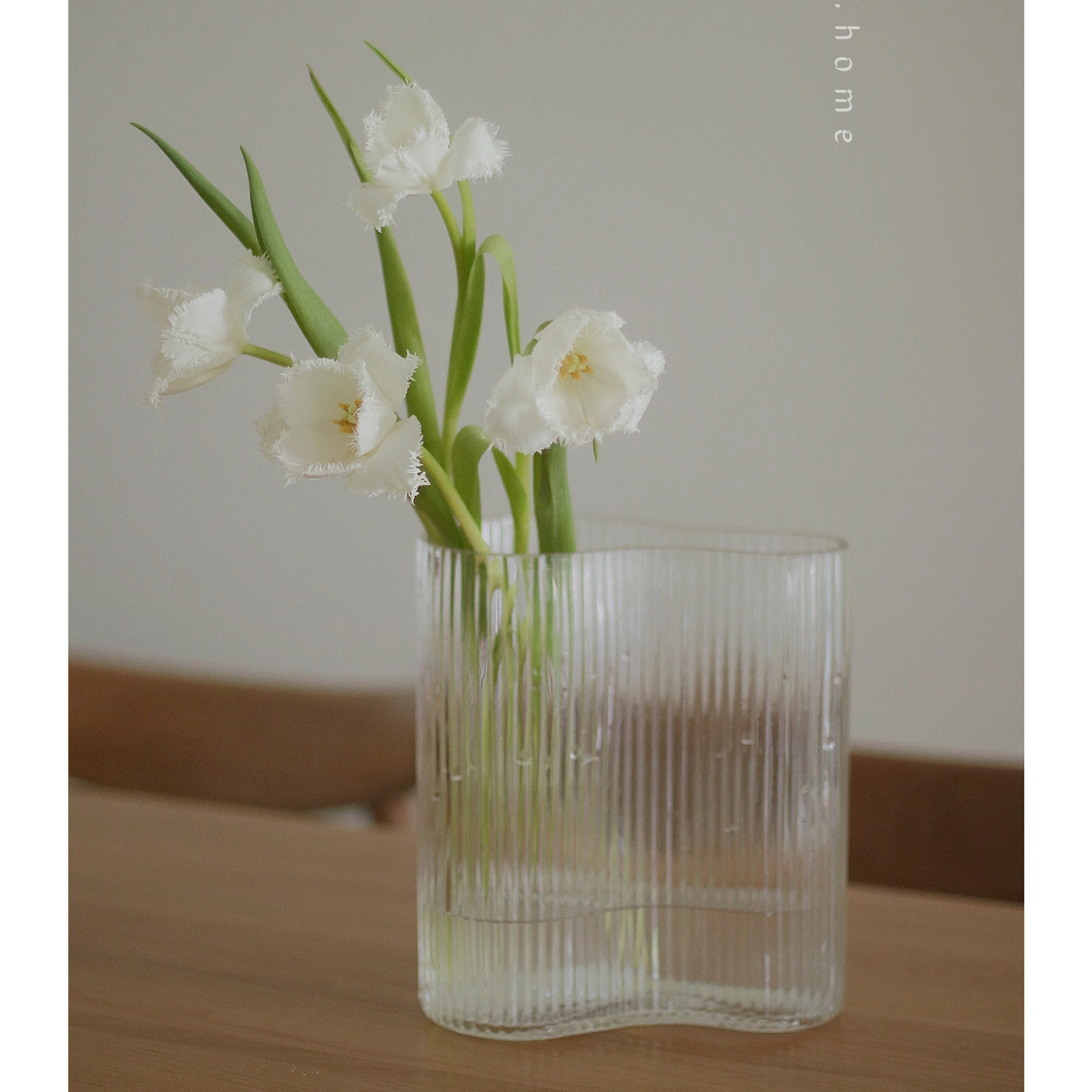 Nordic export light luxury net red vertical stripe footprint glass vase living room homestay hydroponic ornament dry flower flower arrangement