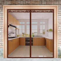 Anti-fly mosquitos window screen mesh sandnet door curtain Self-adhesive room Anti-cat suction iron door curtain Domestic rural summer
