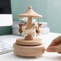 Music box Rotation Trojan Eight soundbox skyscraper wooden friends Teachers Day send teacher Birthday Presents Girl