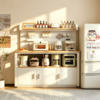 Tea cabinet storage rack beside the refrigerator sideboard home living room storage rack floor-to-ceiling wall-mounted dining table rack with holes