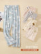 Fenton Ke'an maternity pajamas, women's spring and autumn trousers, cotton large size, adjustable, belly-proof home pants, can be worn outside