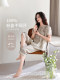 Pajamas for Women, Summer Thin Pure Cotton Short-Sleeved Three-Quarter Pants Set, 2026 New Casual Floral Loose Home Wear