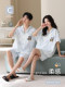 Summer Pajamas for Couples 2026 New Style Pure Cotton Cardigan Short-Sleeved Shorts for One Man and One Woman, Loose-Fitting and Can Be Worn Outside as Home Clothes