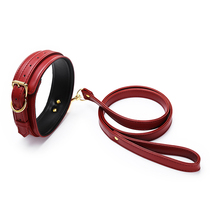 HOTTIME alternative training neck collar with leather traction chain bright leather collar sm sex toy adult sex toy