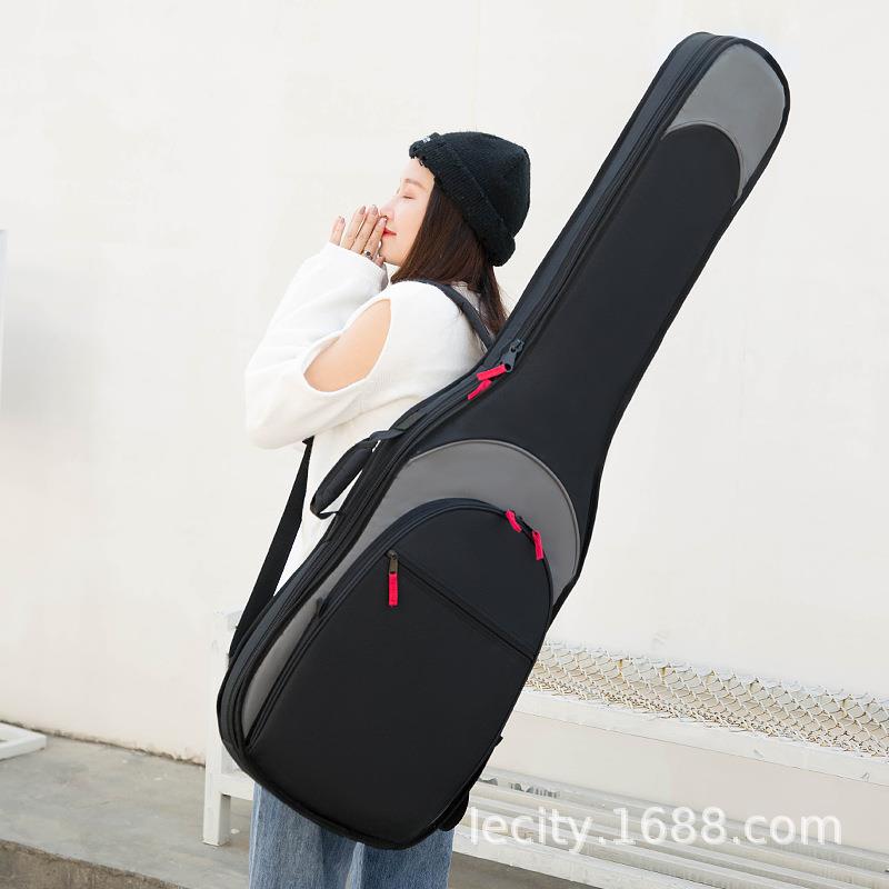 Electric Beji Pack thickened electric guitar bag Beschen bag double shoulder backpack plus cotton violin bag instrument bag Inprint LOGO-Taobao
