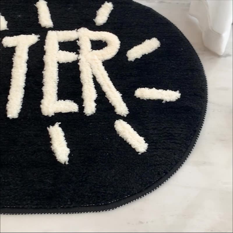 Bathroom Suction Ground Mat Anti Slip Carpet Black & White Minimalist Door Mat Living-room Bedroom Bedside Ins Thickened Suede Rug