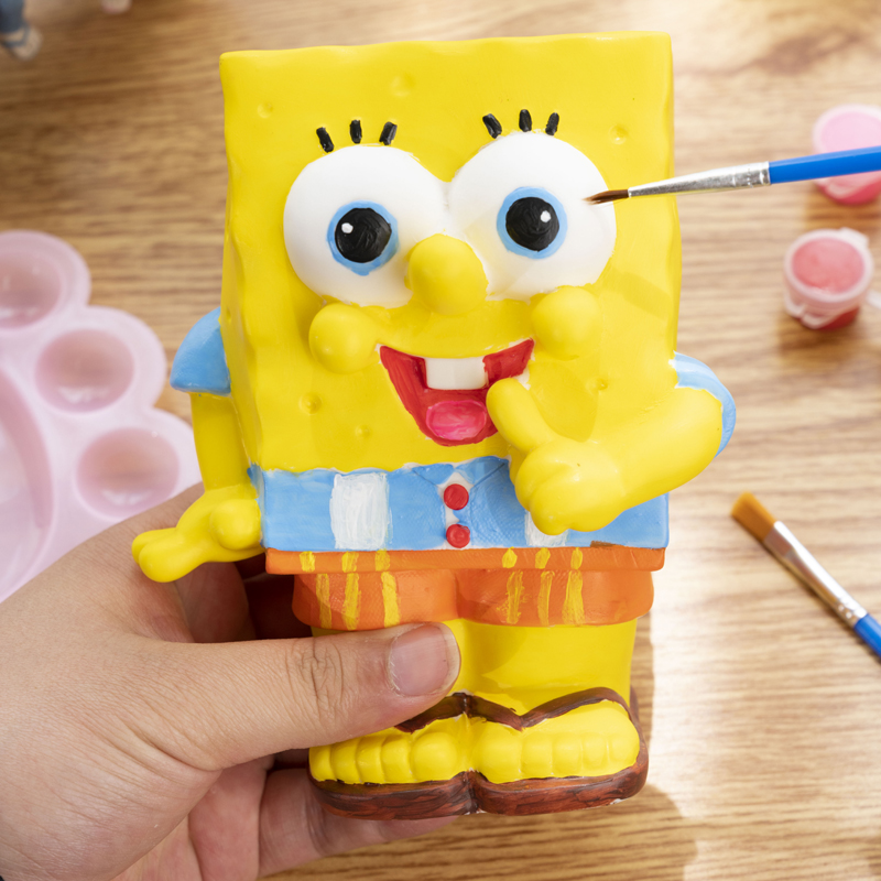 Colored plaster doll painted white embryo Children diy handmade glue ceramic stall piggy bank toy