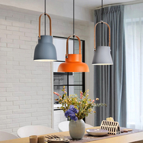 Nordic industrial style lamps personality creative macaron restaurant bar milk tea shop café decorated single head chandelier