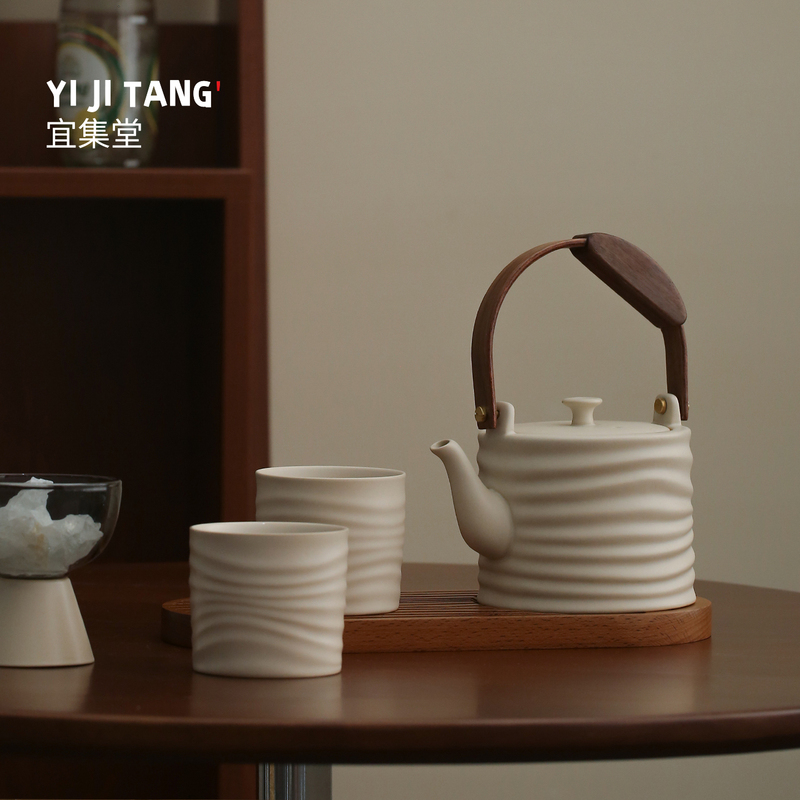 Yijitang Chuanjiang Antique-Style Teapot Ceramic Cold Water Pitcher Cup Set, High-Value Cold Brew Home Use