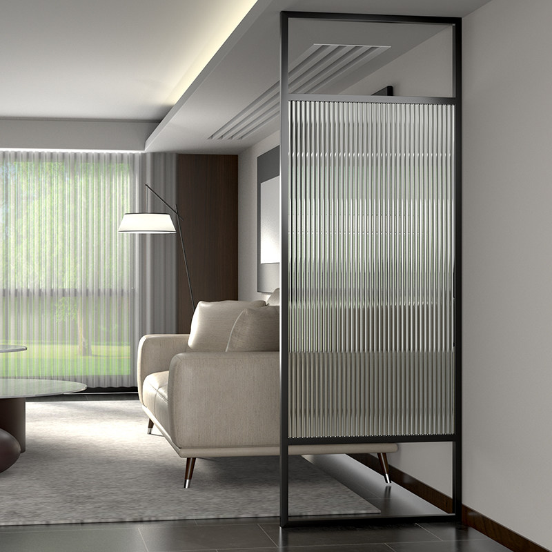 Changhong ultra-white glass screen partition living room entrance porch toilet sink shield stainless steel customization