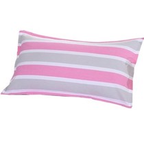 Double summer couple dormitory girl heart gray pink striped plaid pastel pastoral encryption old coarse cloth pillowcase pillow
