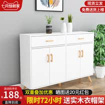 Shoe cabinet Household door large capacity storage Simple modern economical simple home solid wood shoe shelf entrance cabinet