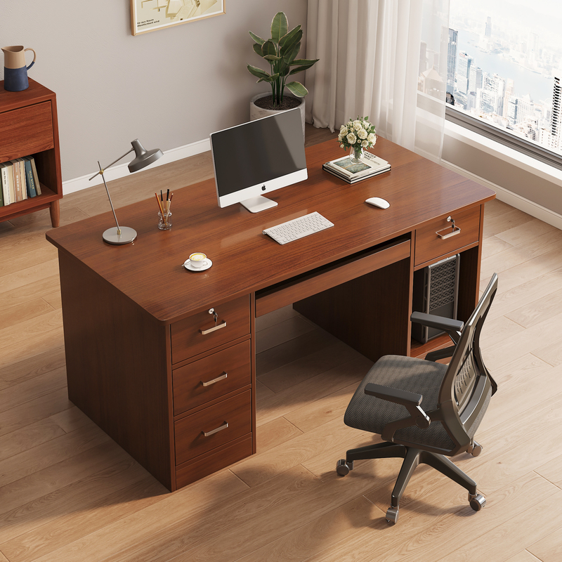 Wooden Core Office Desk, Staff Desk and Chair Set, Computer Desk, Office Clerk Position Workstation, Multi-Person Desk, Simple Desk