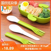 joie three-in-one knife and fork spoon one cartoon children portable tableware set 2 baby spoons student picnic