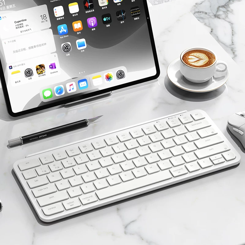 Беспроводная линейка Keychron B1Pro, три режима, совместимая Apple 𬞟фрукты Mac Android ноутбук планшет клавиатура 2.4G ультратонкая офис